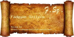 Fadgyas Szilvia névjegykártya