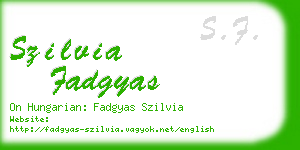 szilvia fadgyas business card